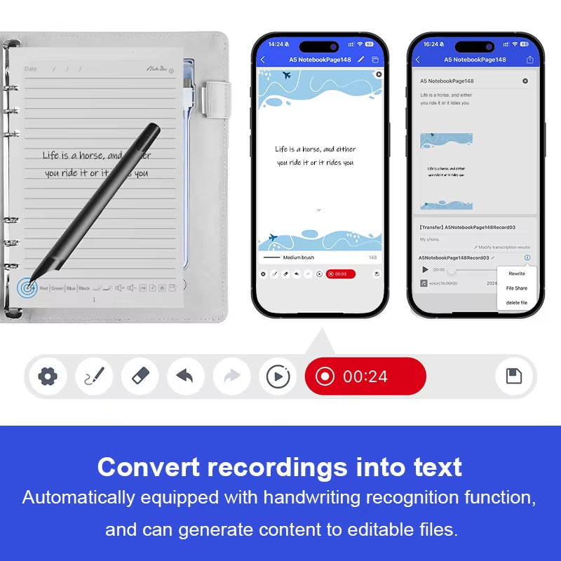 Factory Direct AI Smart Notepad Multifunction Drawing Design Function Smart Notebook Smart Pen Sync 1 Piece Custom